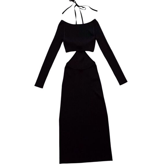 Cult Gaia NEW Small Enzo Ribbed Maxi Dress Cutout Bodycon Minimalist Sexy Party - Picture 5 of 11